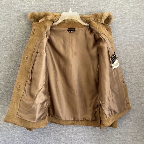 Tissavel France Faux Fur & Suede Coat S/M Luxury Old Money Chic England Vtg 70s - Picture 13 of 14